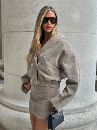 Milan real suede leather skirt