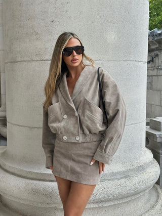Milan real suede leather skirt
