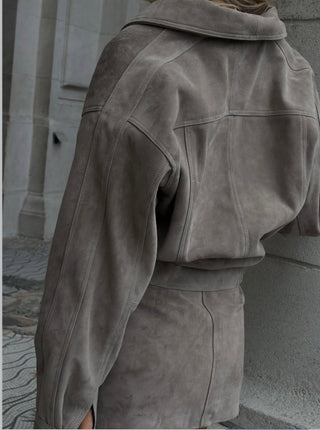 Milan real suede leather skirt