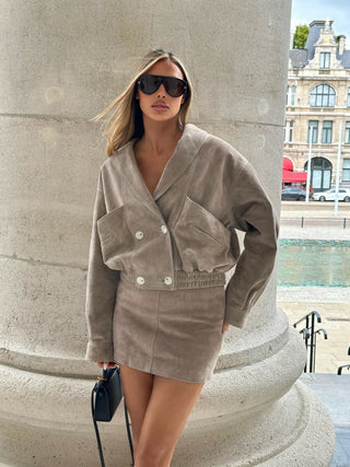 Milan real suede leather bomber jacket