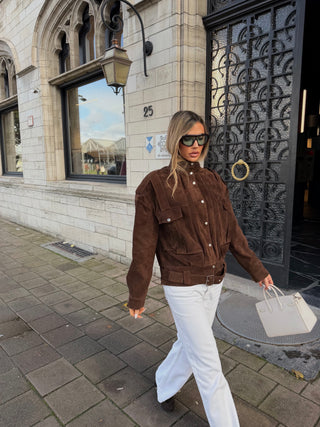 Raphaéla real suede leather jacket