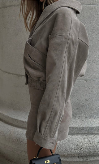 Milan real suede leather bomber jacket