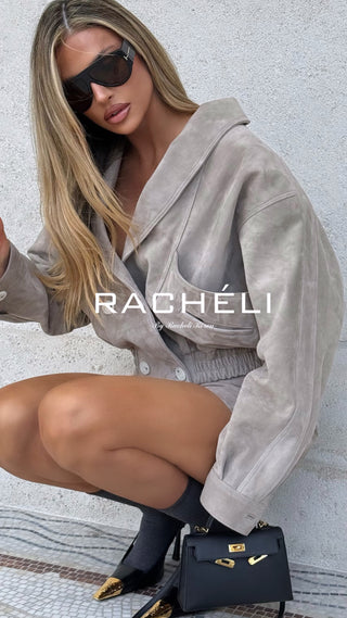 Milan real suede leather skirt