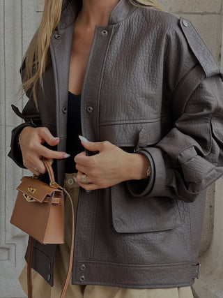 Elisè oversized 100% real leather Jacket- PRE OREDER