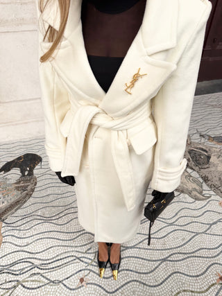 Élisabeth white cream Cashmere Coat