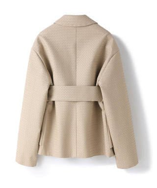 Èternelle cargo knitted leather jacket