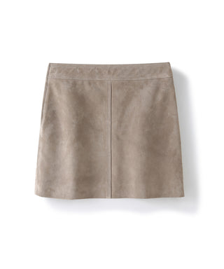 Milan real suede leather skirt