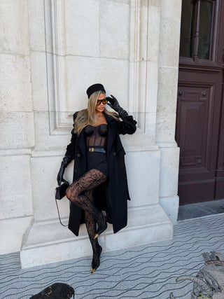 Élisabeth Black Cashmere Coat