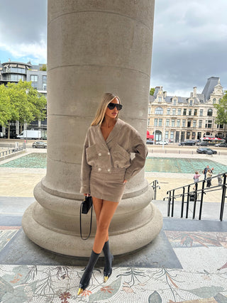 Milan real suede leather bomber jacket