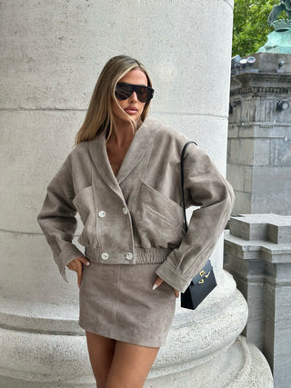 Milan real suede leather bomber jacket